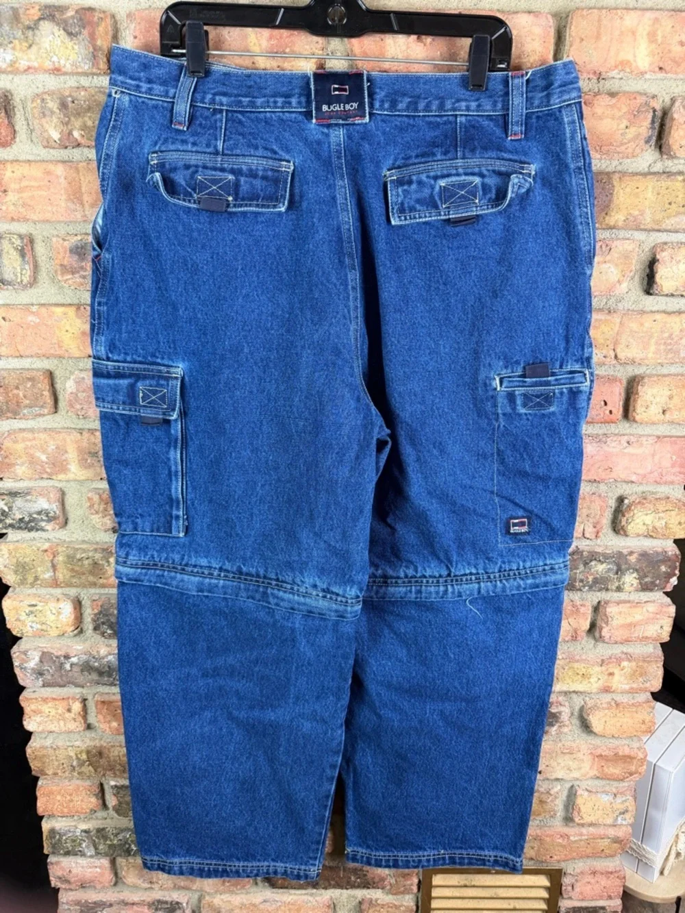 Vintage 90s Bugle Boy Jean's Red Accents Denim Streetwear Jeans Size 40